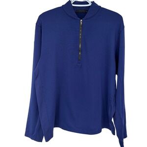 Greyson 1/4 Zip Golf Pullover Mens Large Blue Golfing Performance Long Sleeve